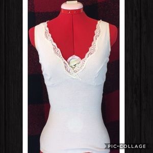 Mimi & Coco Lace Trim Tank, Sz Medium